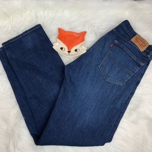 Levi’s 505 dark high waist straight leg jeans 34